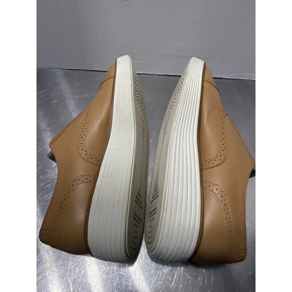 Cole Haan Grand.360 FlowerFoam Slip-On Platform Oxford Shoes Tan Leather 9B
